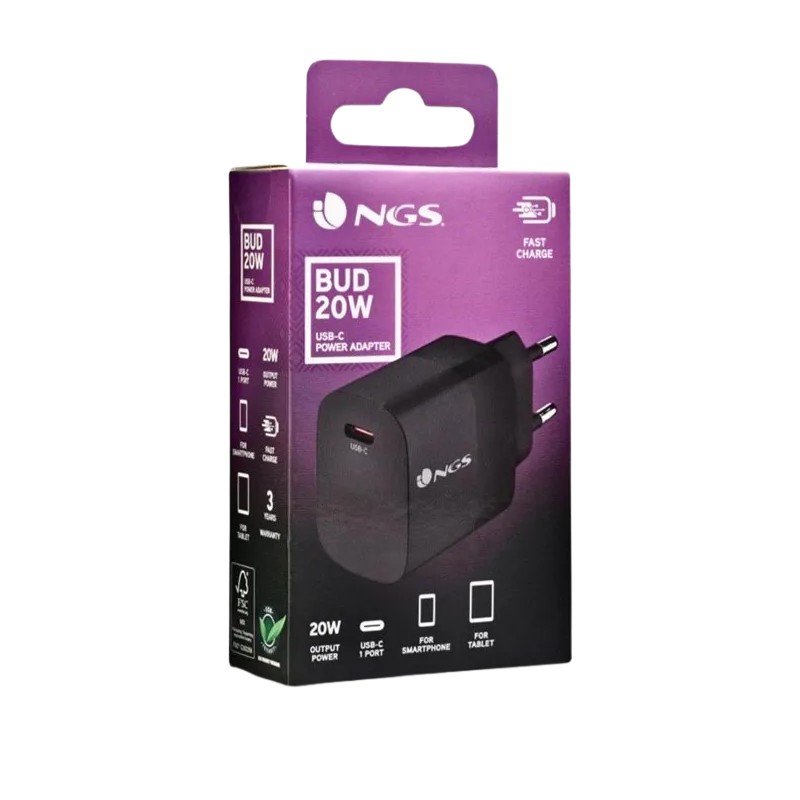 Adaptateur USB-C 20W NGS Power | Chargeur rapide