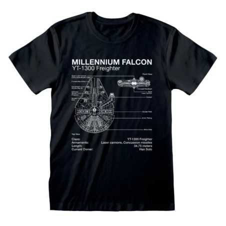 T-shirt Millennium Falcon Star Wars Taille L | Heroes Inc.