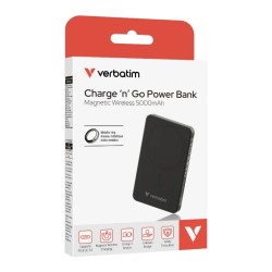 Power Bank MagSafe 5000mAh Verbatim Noir | Charge Rapide