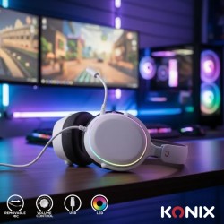 Casque Gaming Filaire Nexus RGB Blanc USB | Konix