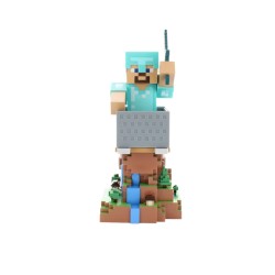 Figurine Support Minecraft Steve Armure Diamant | Cable Guys