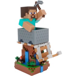 Figurine Support Minecraft Steve Armure Diamant | Cable Guys