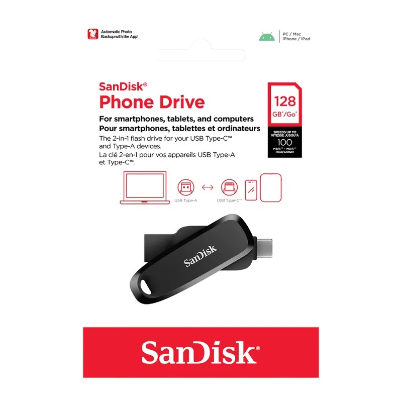 Clé USB SanDisk 128Go USB 3.2 Gen 1 Type-C