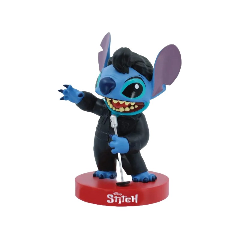 Figurine Stitch Elvis Cuir Noir | Enesco Officiel