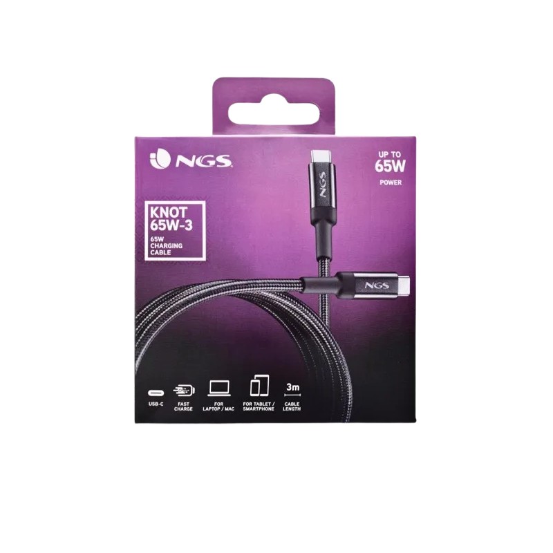 Câble USB-C 3M 65W NGS - Charge Rapide