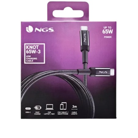 Câble USB-C 3M 65W NGS - Charge Rapide