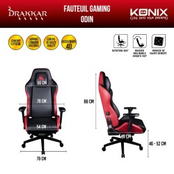 Fauteuil Gaming Odin Drakkar Konix | Ergonomique