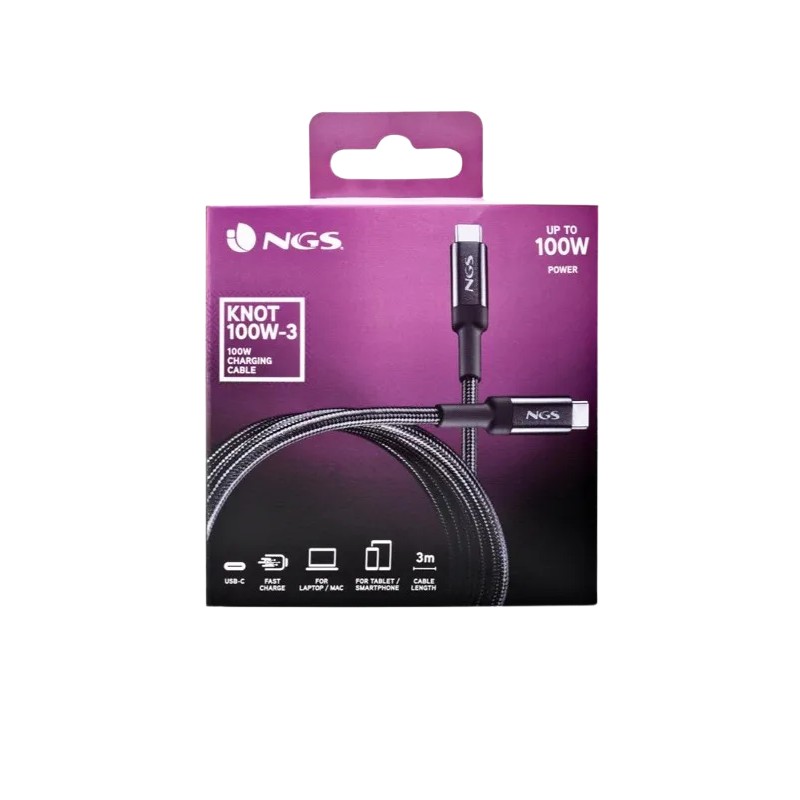 Câble USB-C 3M 100W NGS | Recharge Rapide