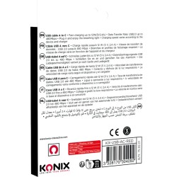 Câble USB-C rouge Konix 1,2m PS5 | Charge rapide