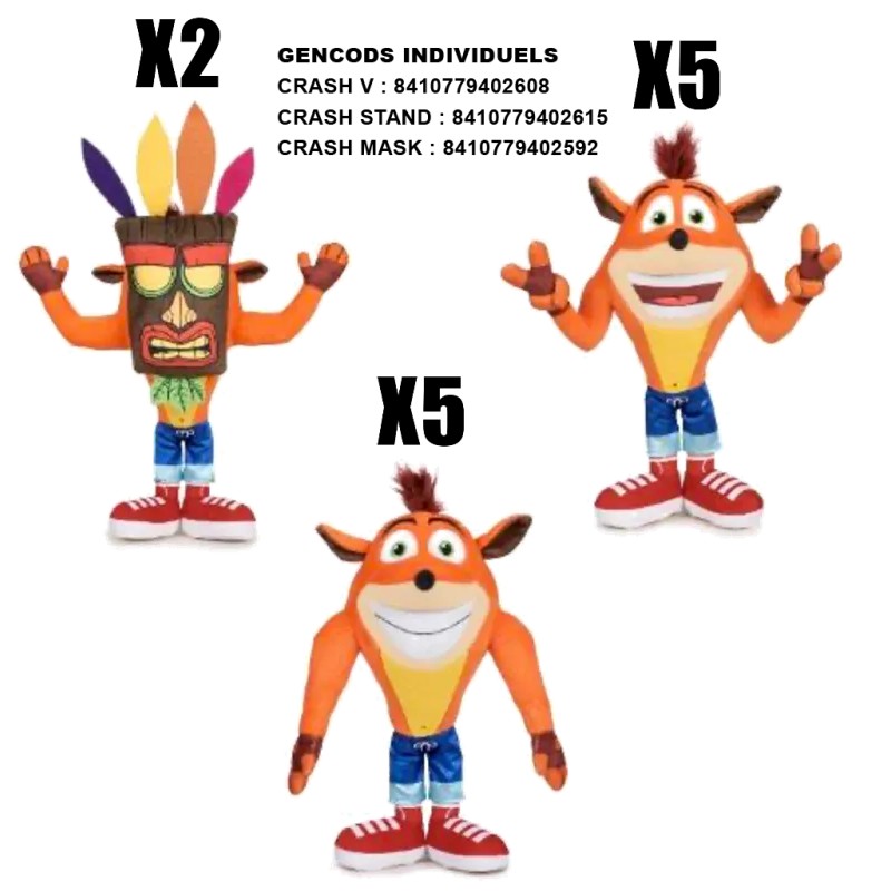 Peluches Crash Bandicoot 12 pièces Play By Play