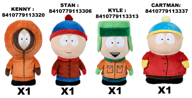 $SOUTH PARK ASST PELUCHE 27CM