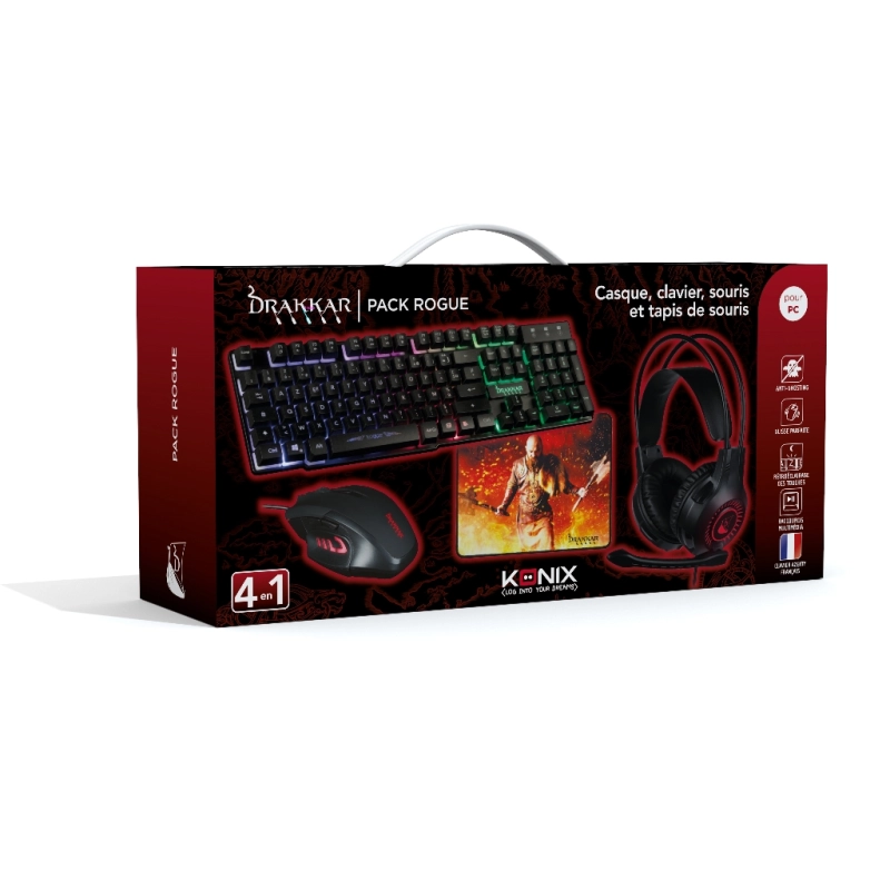 Pack Rogue clavier, souris, tapis de souris - Drakkar