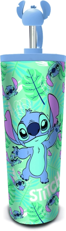 TUMBLER AVEC PAILLE INOX COUVERCLE 3D STITCH 770ML
