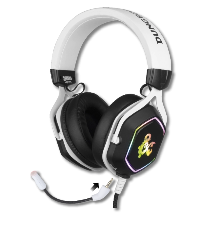 Casque gaming filaire blanc - Donjons & Dragons
