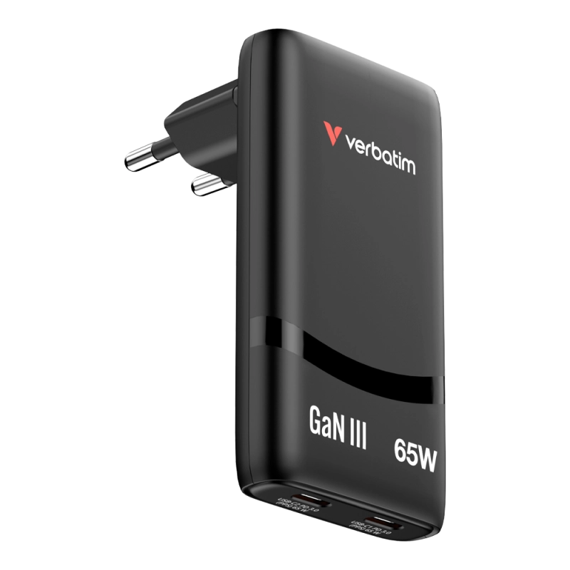 VERB CHARGEUR FOLD N GO GAN 65W EU BLACK