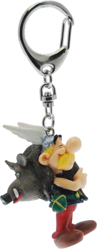 PORTE-CLES ASTERIX PORTANT UN SANGLIER