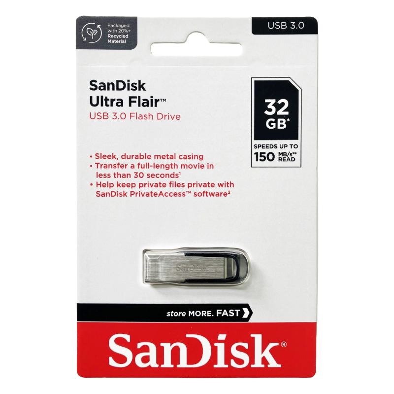 SANDISK ULTRA FLAIR CLE USB 32Go 3.0 POUR INTEL NE