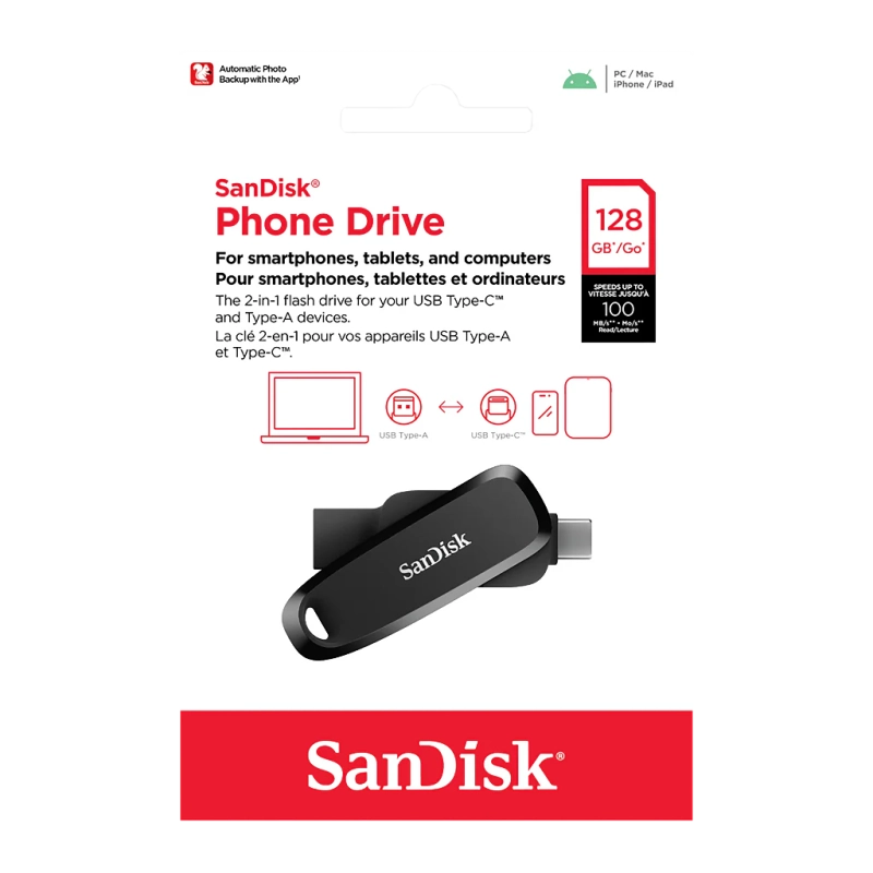 SANDISK PHONE CLE USB 128Go USB 3.2 GEN 1 / USBC N