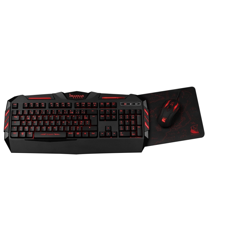 Pack Raider clavier, souris, tapis de souris - Drakkar