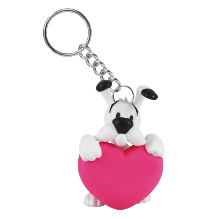 PORTE-CLES - IDÉFIX COEUR ROSE