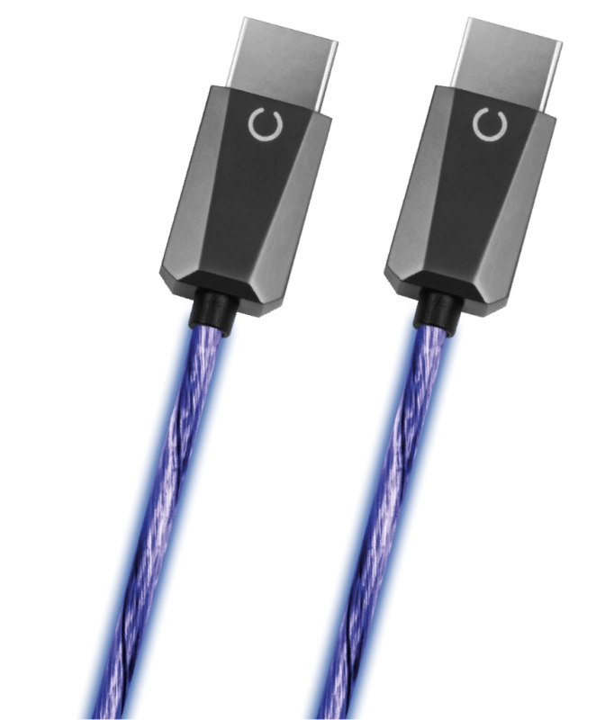 Câble LED bleu HDMI 2.1, 1,2m